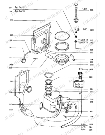 Взрыв-схема посудомоечной машины Electrolux ESI633K - Схема узла Water equipment